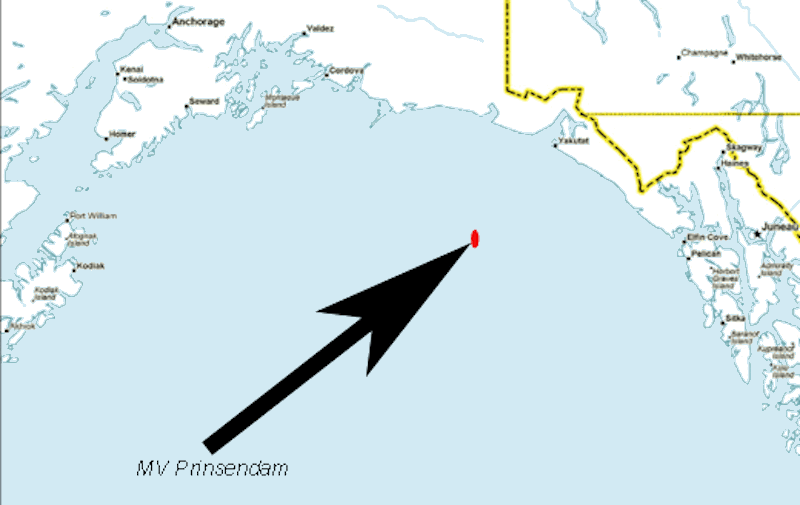 prinsendam sea location chart