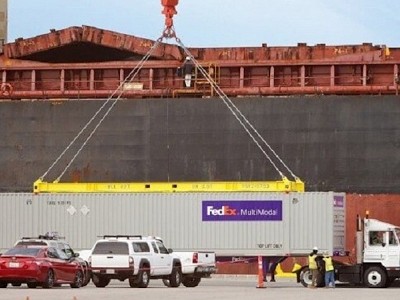 FedEx Execs Join Port of Hueneme and Navy Leadership to Celebrate Arrival of First Container Vessel with Goods from Asia