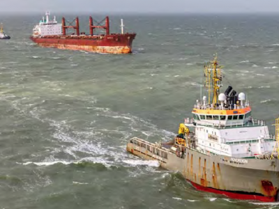 Boskalis successfully salvages ship just off the Dutch coast