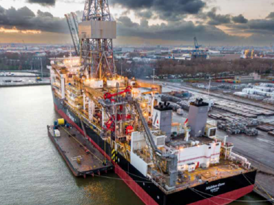 Conversion of Hidden Gem to the world’s first polymetallic nodule vessel nears completion in Rotterdam harbour. 