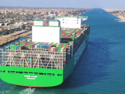 World's largest boxship sails light on its maiden voyage 